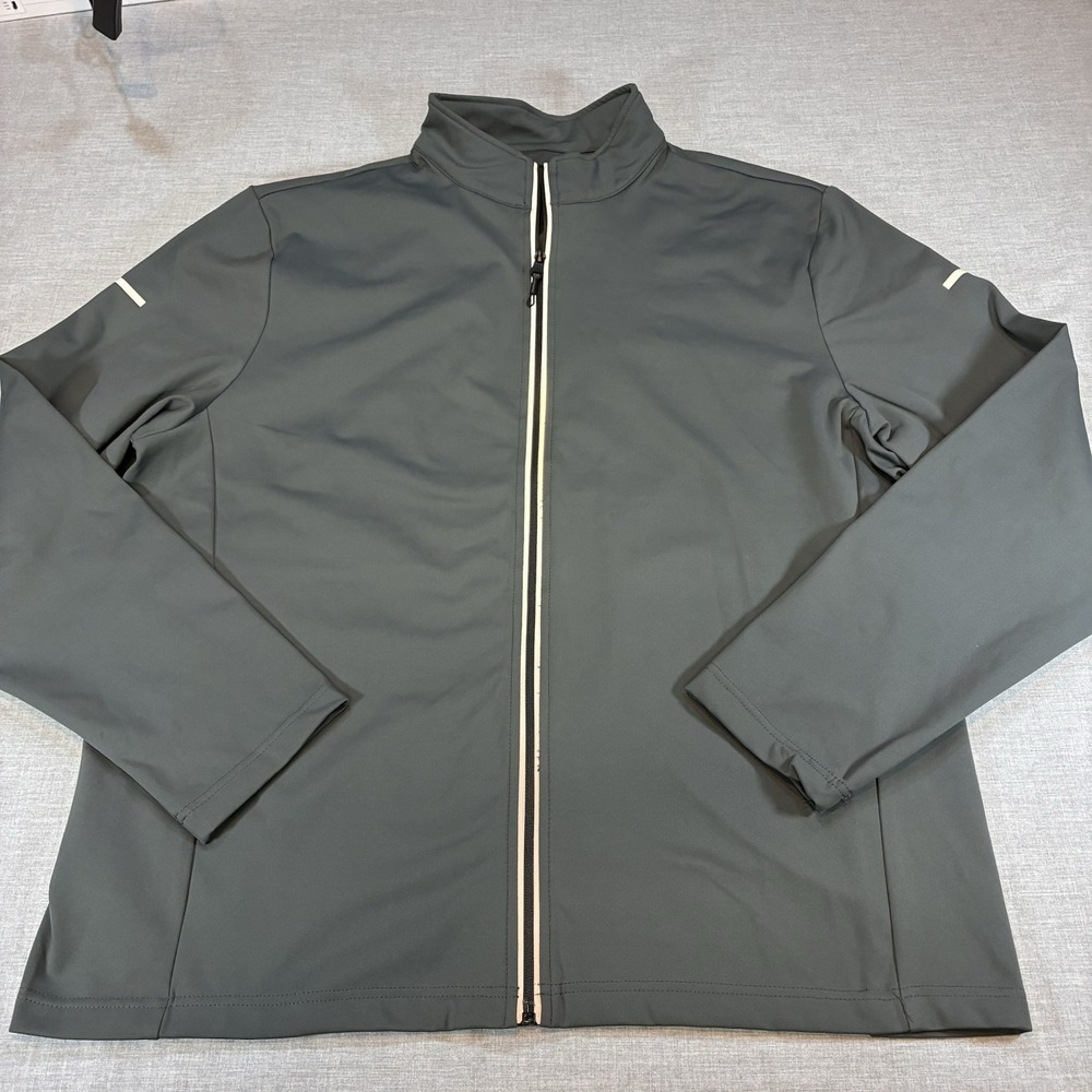 Druids Men's Full Zip Gray Golf Jacket Size Extra Large Pockets Logo Stretch